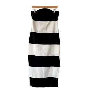 A New Day Strapless Striped Knit Midi Dress M